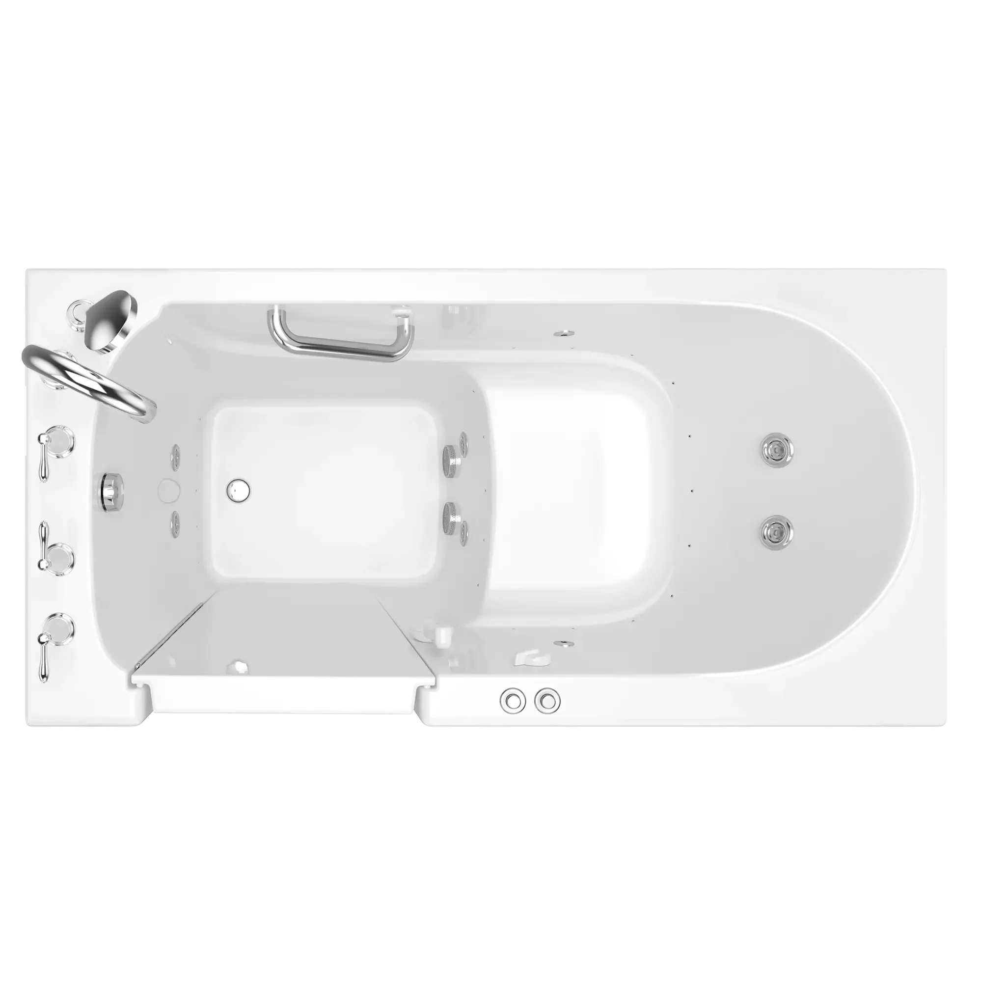 60x30 Inch Gelcoat Walk-In Bathtub with Whirlpool & Air Spa System - Left Hand Drain | Accessible Soaking Tub for Seniors & Mobility Needs | Perfect for Relaxation & Hydrotherapy at Home