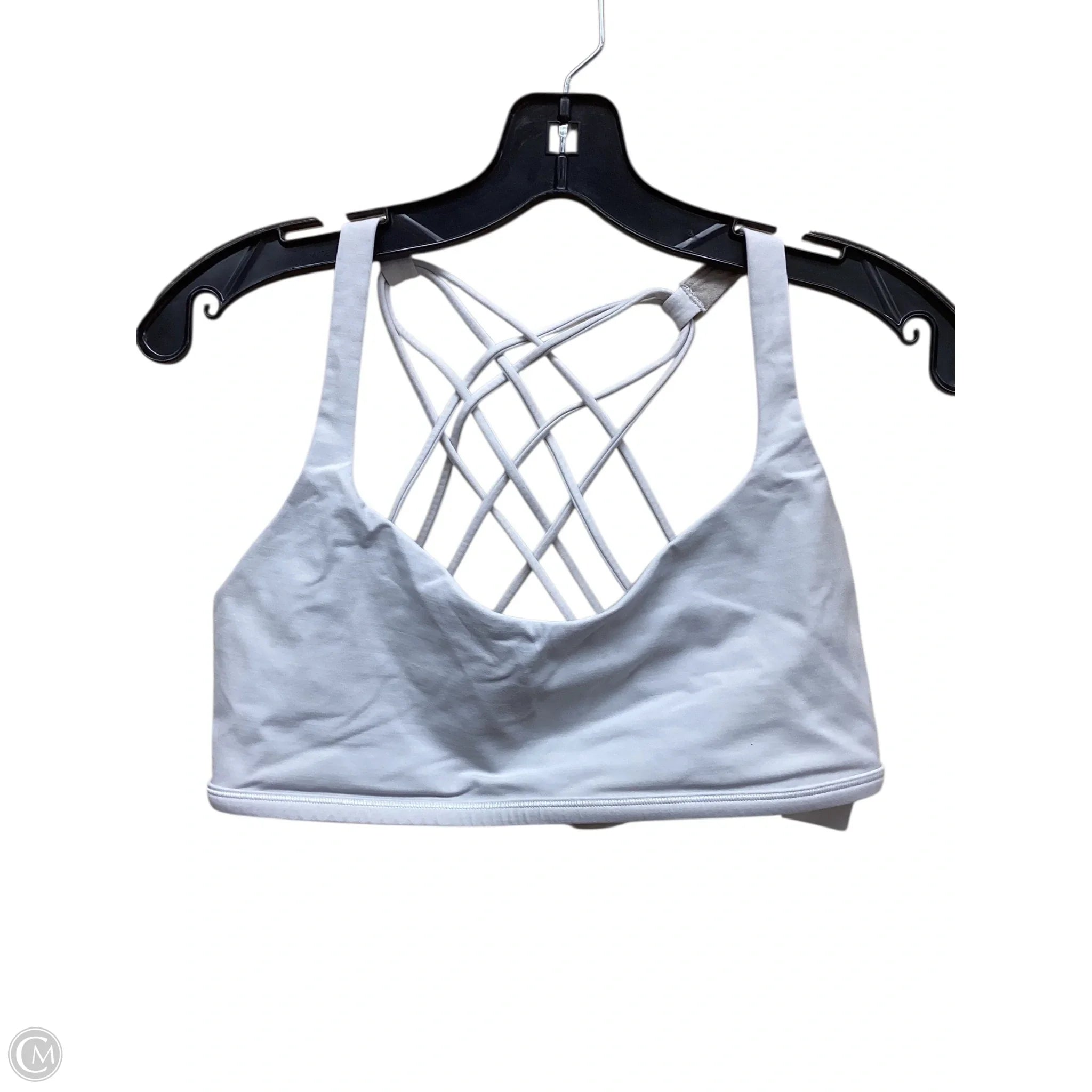 Lululemon Women's White Athletic Sports Bra Size 12 - High Support Workout Top for Running, Yoga & Gym