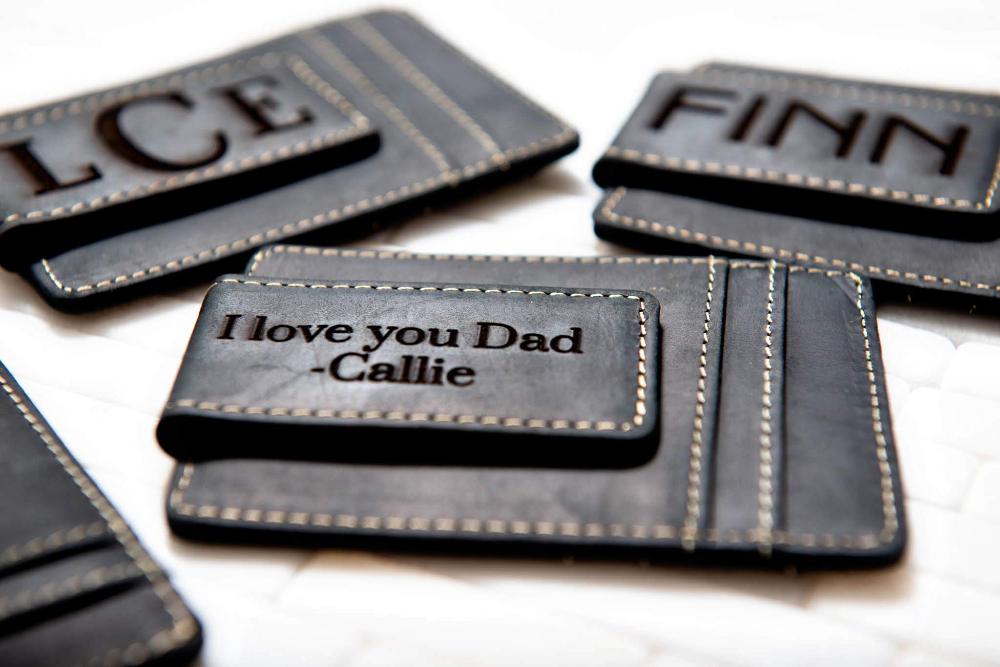Personalized Leather Magnetic Money Clip - The Sanibel by Left Coast Original | RFID Blocking Wallet for Men | Perfect Gift for Business Travel & Everyday Carry