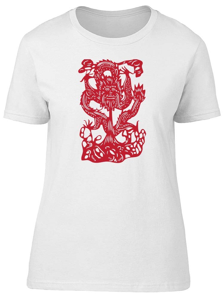 Traditional Chinese Red Dragon Print T-Shirt for Women - Stylish & Comfortable Casual Wear for Festivals, Parties, and Everyday Fashion