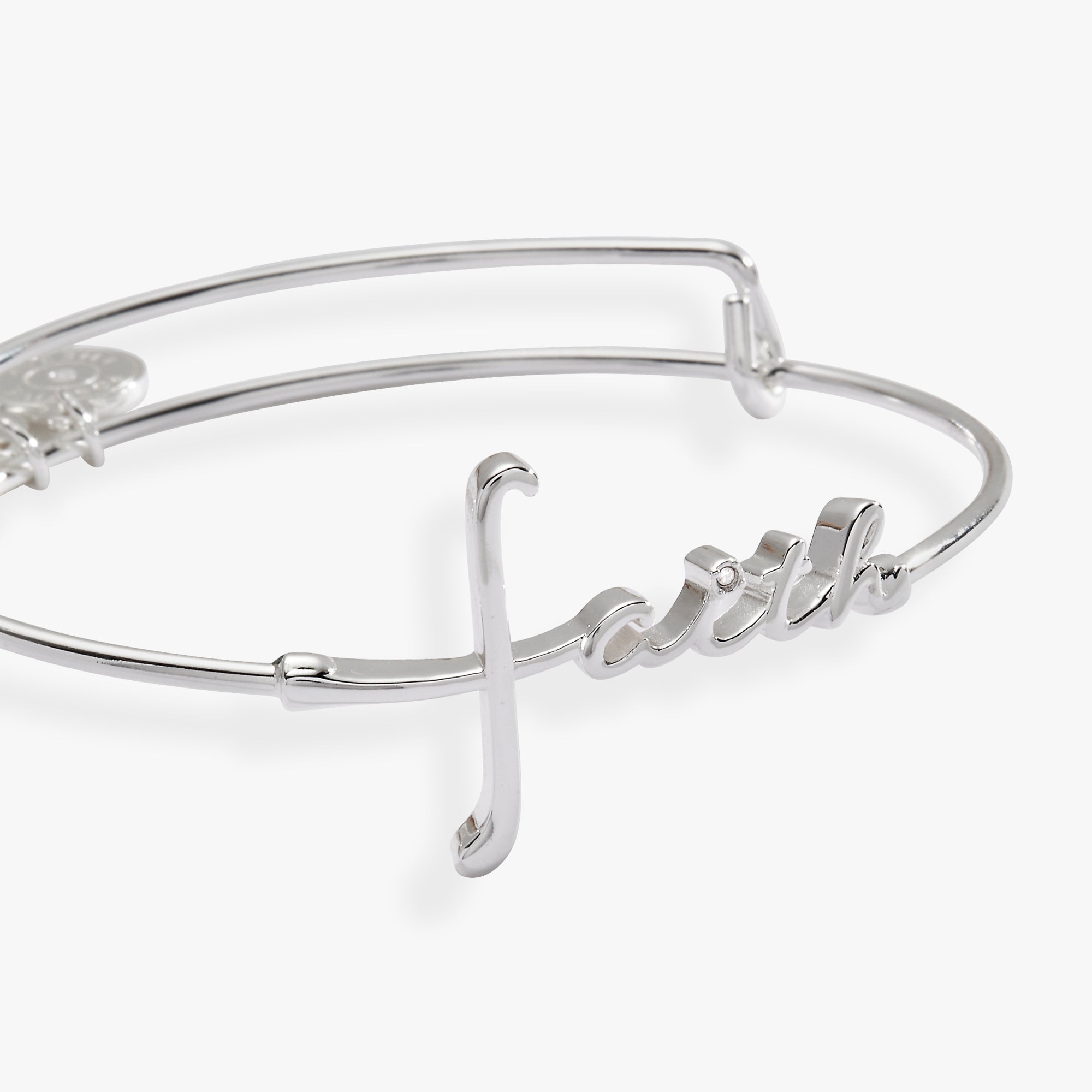 Faith In Line Bracelet - Inspirational Christian Jewelry for Women, Stainless Steel Adjustable Bracelet with Cross Charm - Perfect for Daily Wear, Gifts & Church Events