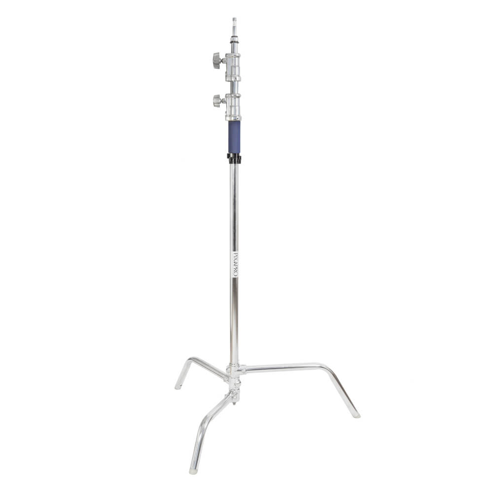 Heavy Duty Stainless Steel Century C Stand with Super Boom Arm - Perfect for Photography, Video Production, and Studio Lighting Setups