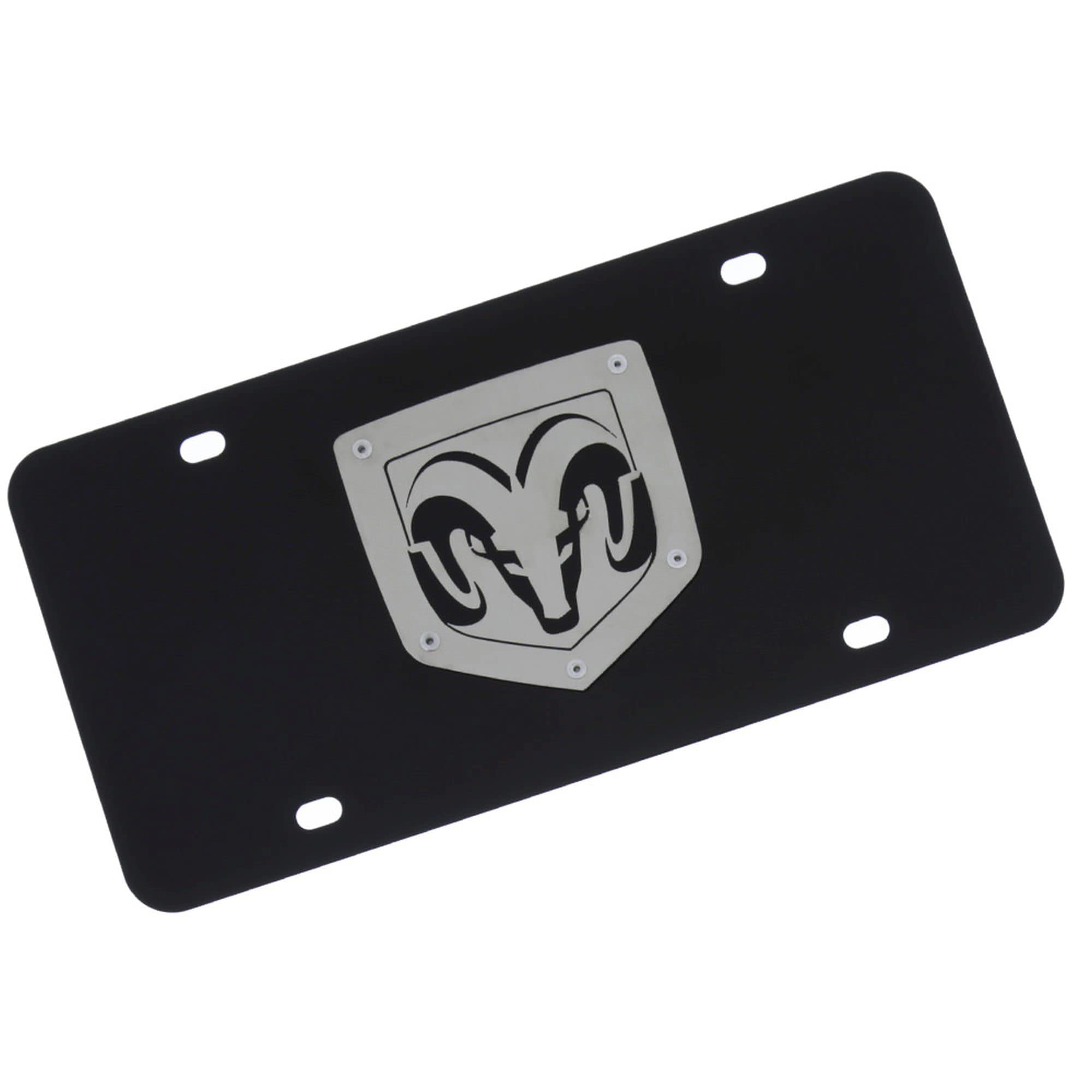 Dodge Ram Gold Logo License Plate Frame - Black Metal Car Accessory for Dodge Ram 1500 2500 3500 - Perfect for Customizing Your Truck & Showcasing Style