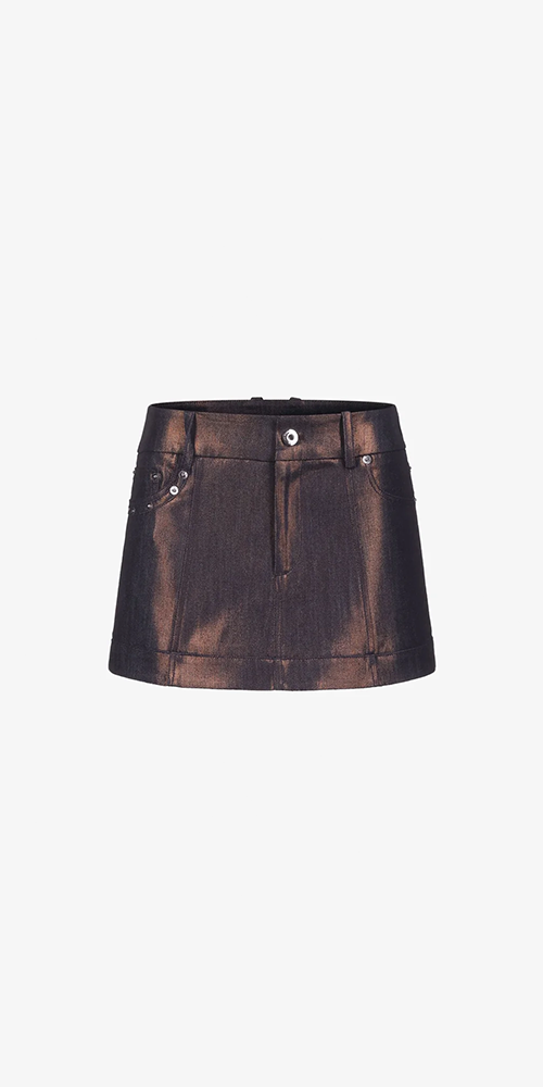 Stylish Indigo Bronze A-Line Mini Skirt for Women | Trendy High Waist Denim Skirt | Perfect for Casual Outfits, Date Nights & Summer Fashion