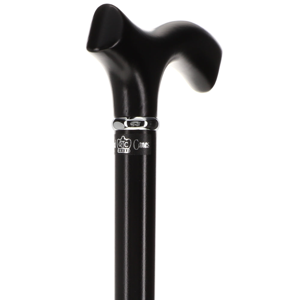 Premium Black Beechwood Walking Cane with Silver Collar - Fritz V2208 Scratch & Dent Model - Ideal for Seniors, Hiking, and Mobility Support