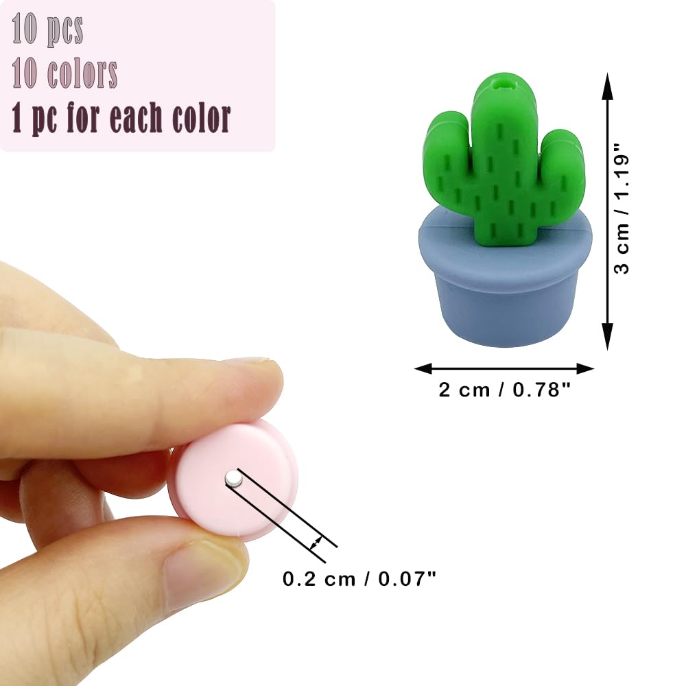 10Pcs 3D Cactus Beads for Jewelry Making - DIY Potted Cactus Spacer Beads for Bracelets, Necklaces, Keychains - Cute Plant-Themed Craft Supplies for Boho & Summer Accessories