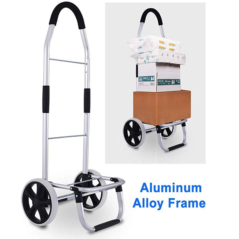 Collapsible Folding Wagon Cart - Heavy Duty 2-Wheel Shopping Trolley with Removable Waterproof Grocery Bag | Foldable Compact Design for Grocery Shopping, Beach Trips, Camping & Outdoor Activities