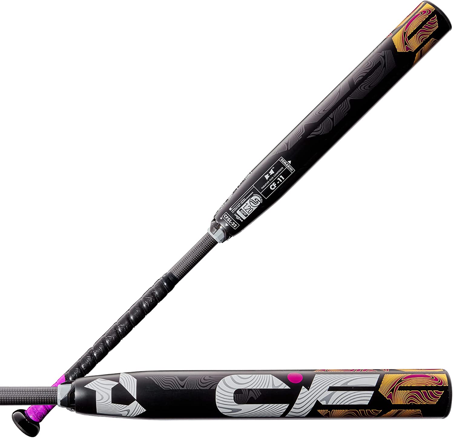 DeMarini 2022 CFSL Fastpitch Softball Bat - Black/Purple Series | High Performance Youth & Adult Softball Bat for Fastpitch Games & Tournaments