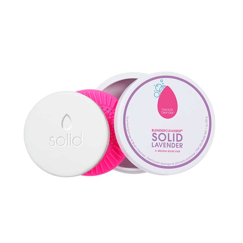 Beautyblender Blendercleanser Solid Lavender Makeup Sponge & Brush Cleanser - Gentle Deep Cleaning for Beauty Blenders & Makeup Brushes - Perfect for Daily Makeup Tool Maintenance & Hygiene