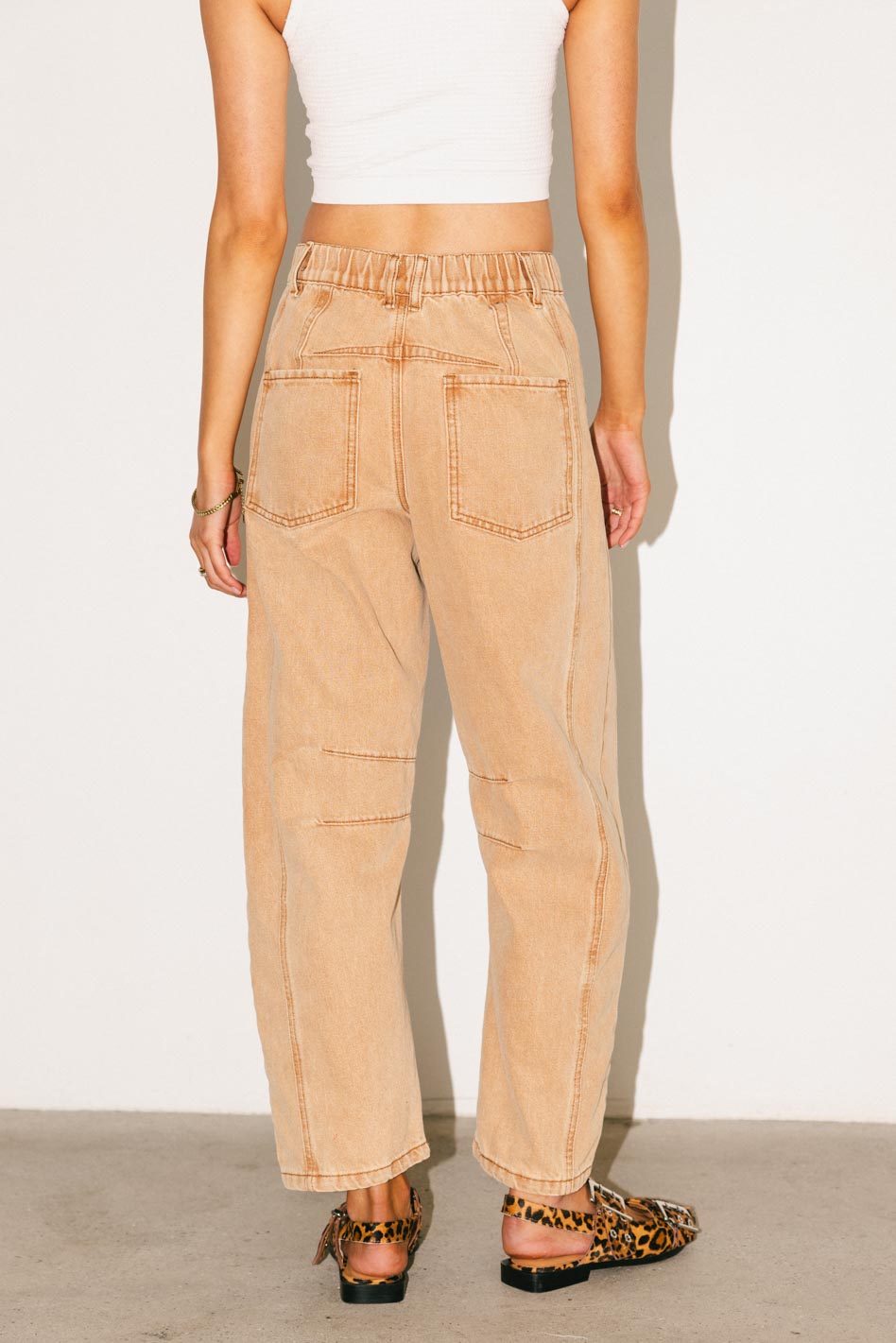 Lisette High Waist Barrel Jeans for Women - Distressed Denim Pants in Rust Color | Perfect for Casual Outfits, Date Nights & Fall Fashion