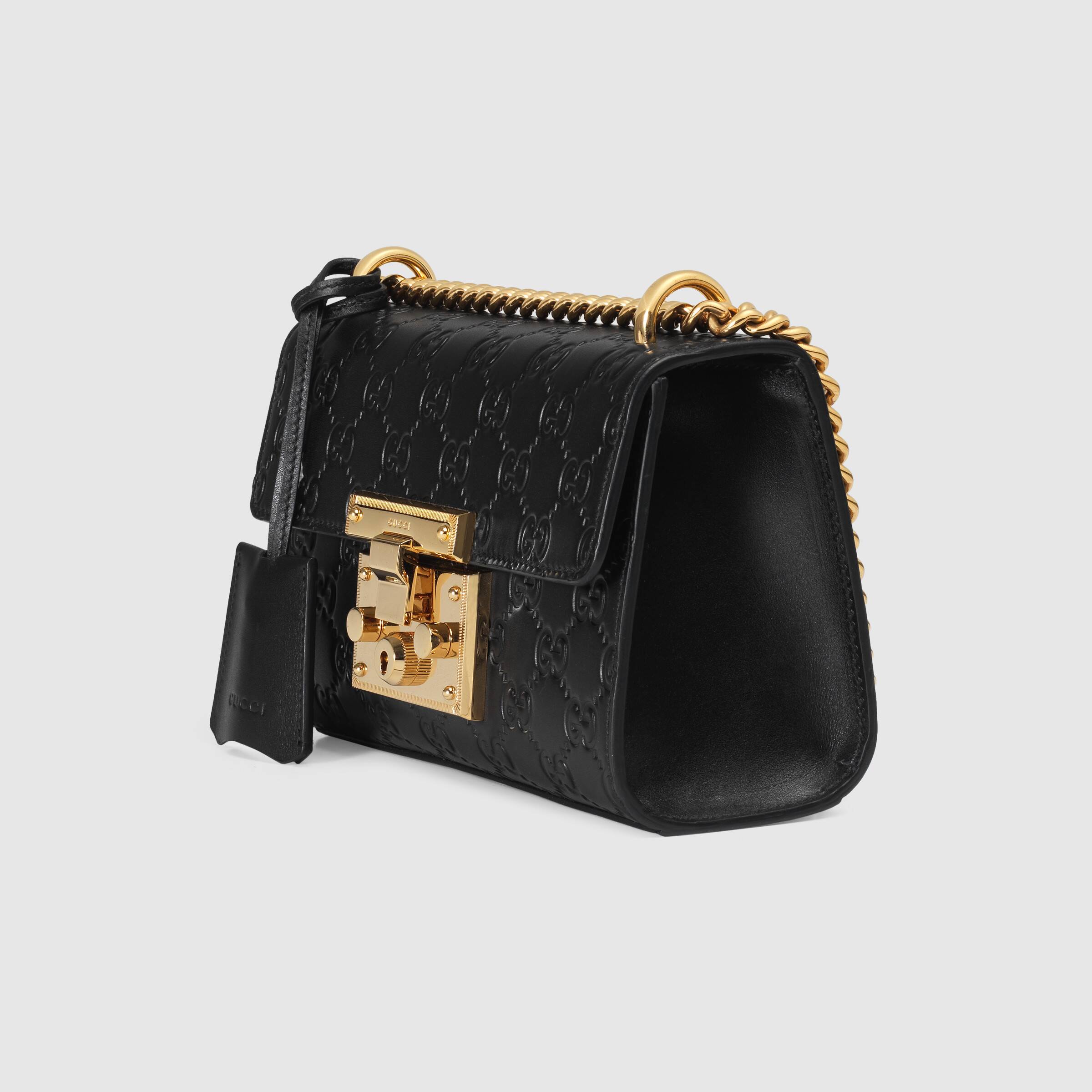 Gucci Padlock Small Signature Shoulder Bag for Women - Black Leather Crossbody Purse | Perfect for Work, Travel & Evening Events