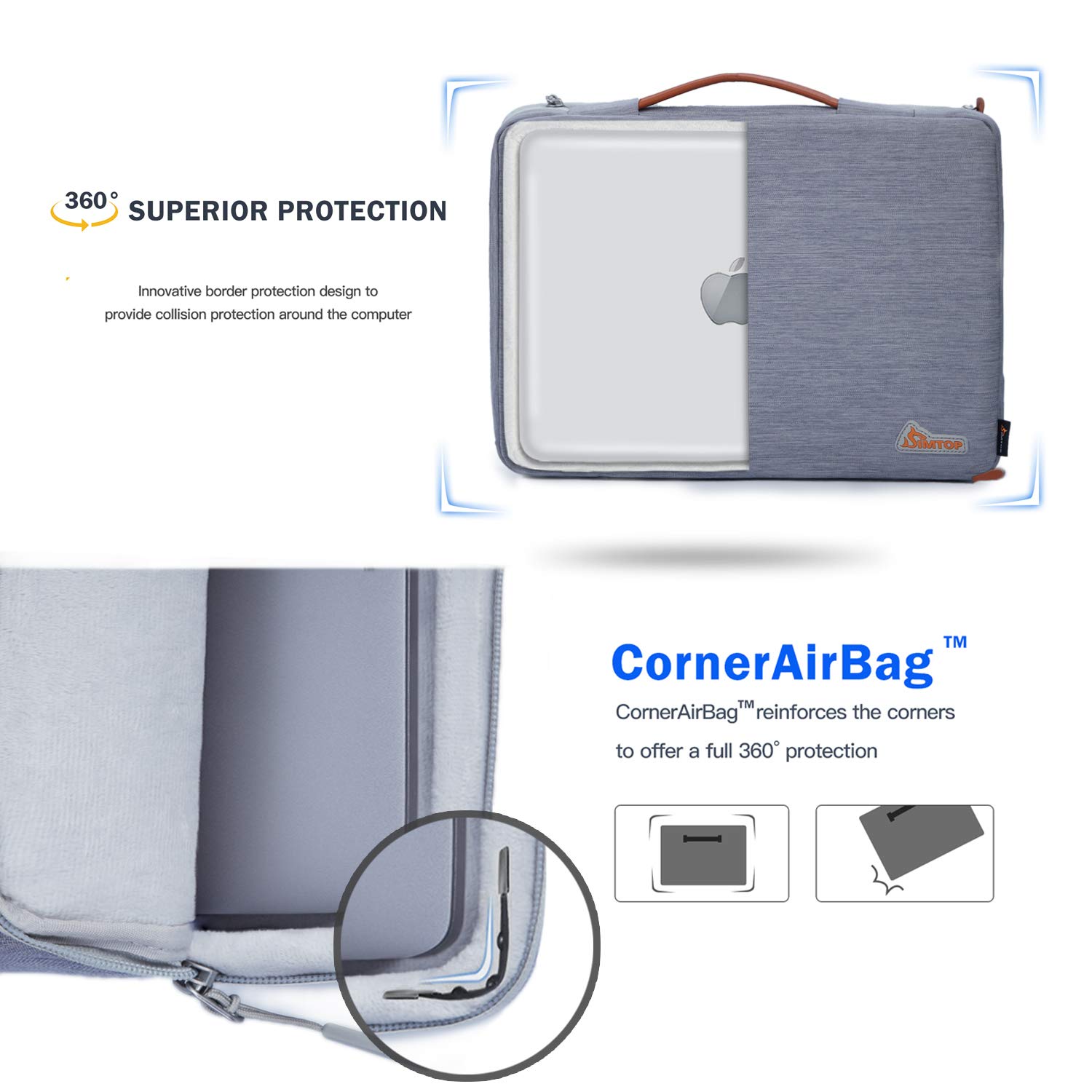 13.3 Inch Laptop Sleeve Case for MacBook Pro & Air - Water-Resistant YKK Zipper Bag with Soft Polyester Fabric - Perfect for Travel, Work & School Protection