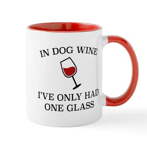 White/Red Inside - In Dog Wine Mug