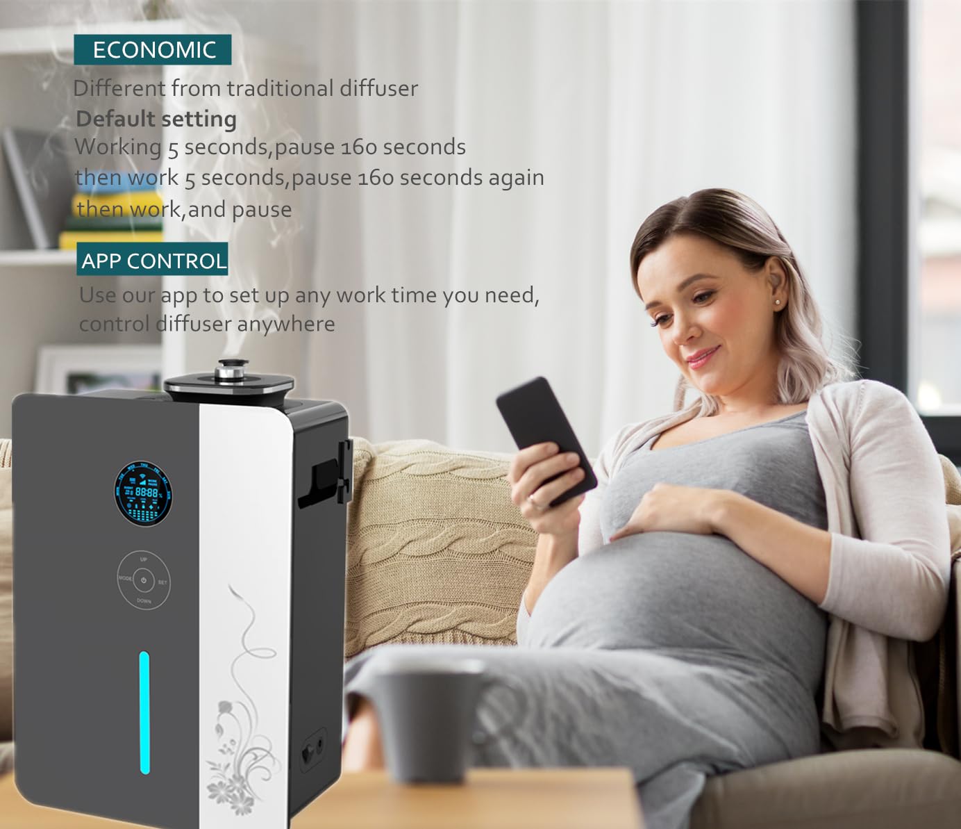 7500 Sq.Ft WiFi Scent Diffuser Machine with 1L Essential Oils - HVAC Compatible, Waterless Cold Air Fragrance Diffuser for Large Rooms, Homes & Hotels - Perfect for Aromatherapy, Spa Relaxation & Creating Inviting Atmospheres