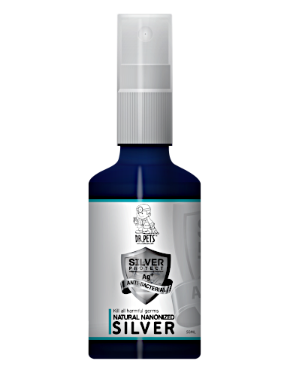 Dr Pets Natural Nanonized Silver Spray for Cats, Dogs & Small Animals - 50ml Antibacterial Wound Care Solution | Perfect for Skin Irritations, Hot Spots & Minor Cuts