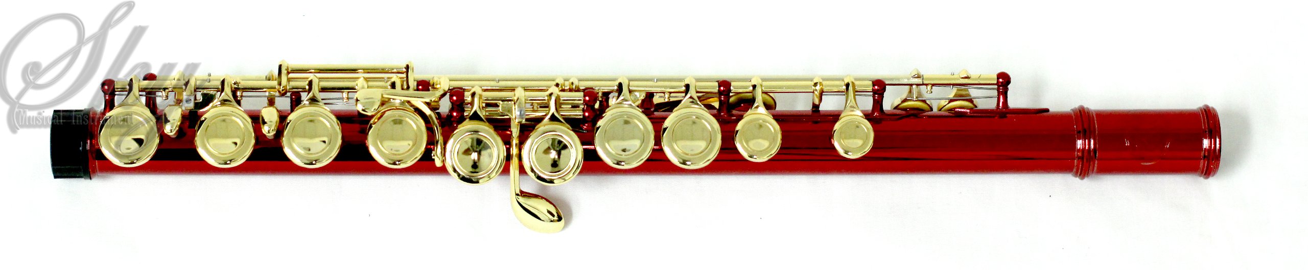 Professional Sky C Flute with Lightweight Case - Includes Cleaning Rod, Cloth, Joint Grease & Screwdriver (Red/Gold, Closed Hole) - Perfect for Beginners, Students & Performers