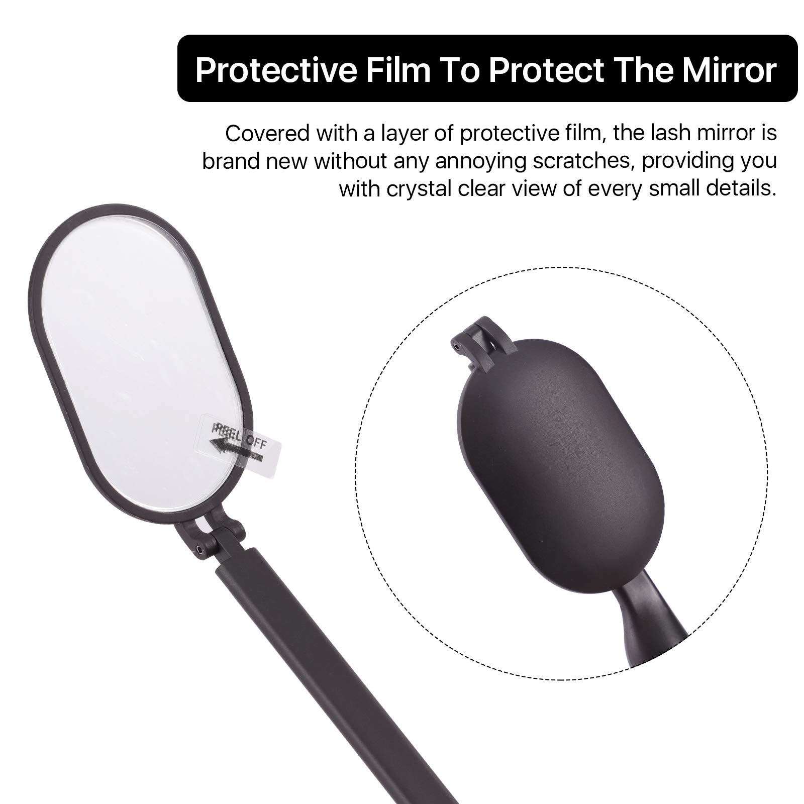 Professional Large Lash Mirror for Eyelash Extensions - 270° Rotating Lightweight Makeup Mirror with Matte Black Finish | Perfect for Lash Technicians, Salon Professionals & Home Beauty Stations