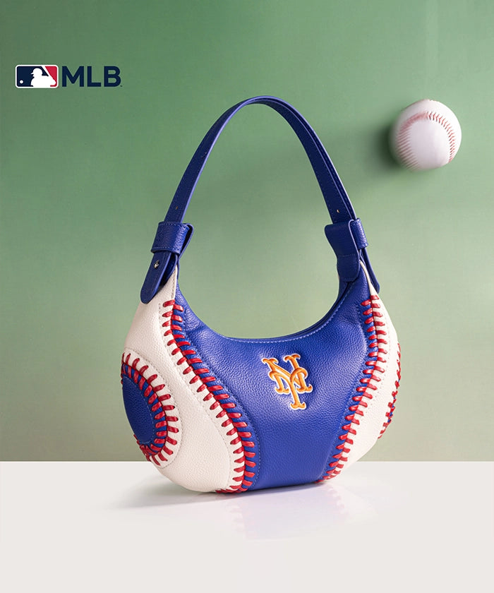 MLB New York Mets Hobo Bag for Women - Stylish Crossbody Shoulder Purse - Perfect for Baseball Games, Shopping & Daily Use