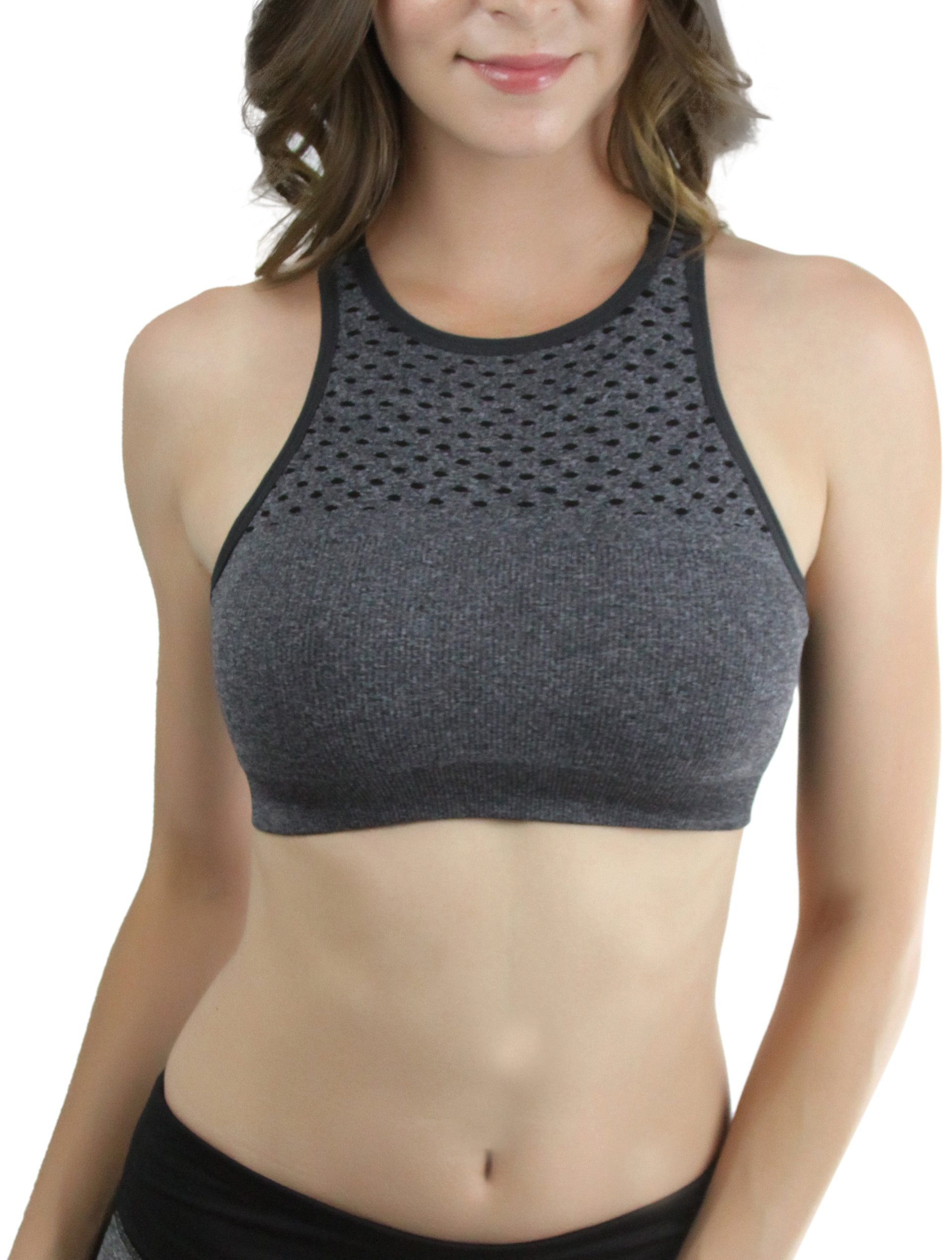 ToBeInStyle Women's Seamless Wire-Free Sports Bra - Supportive Comfort for Yoga, Running & Gym Workouts - Assorted Colors & Sizes