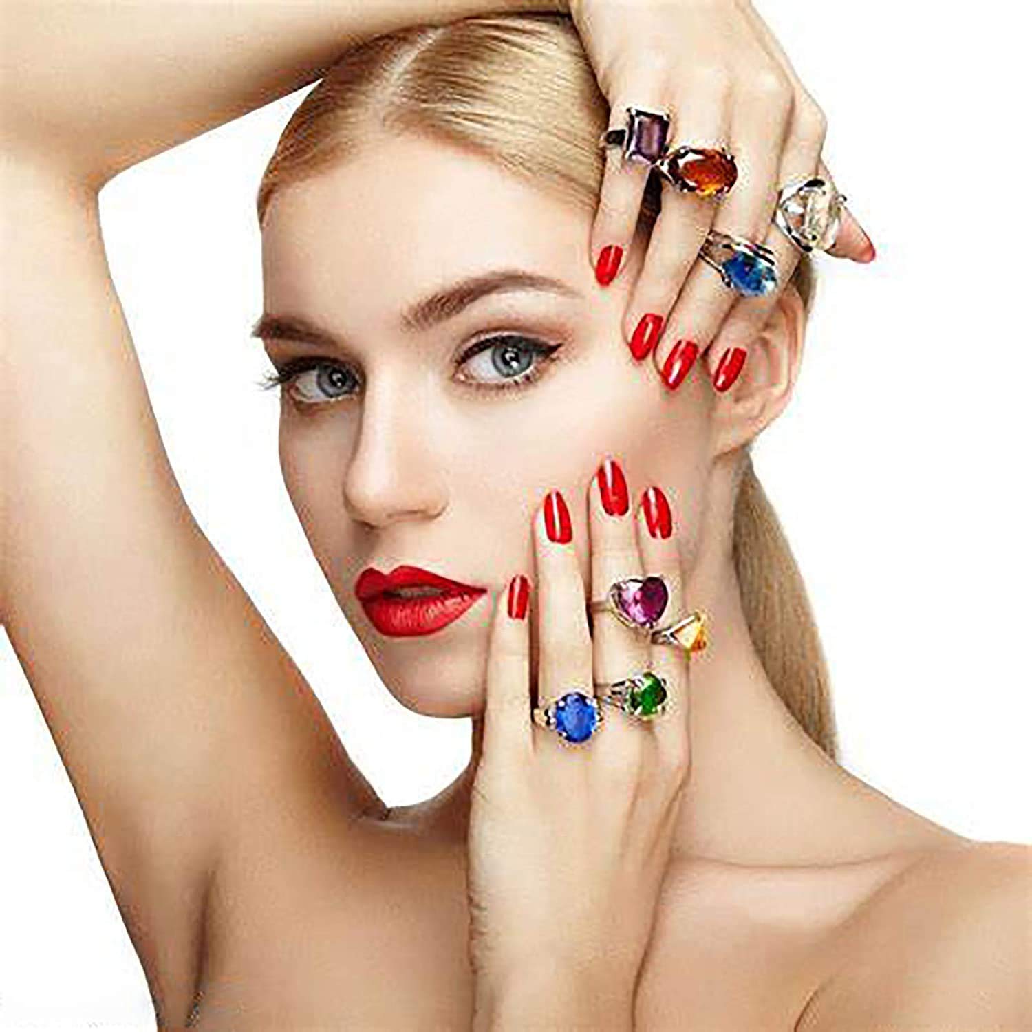 500 Pcs French Long Acrylic False Nails with 3 Bottles Nail Glue - Natural Color Artificial Nail Tips for Manicure, Salon & Home Nail Art | Perfect for Wedding, Party & Special Occasions
