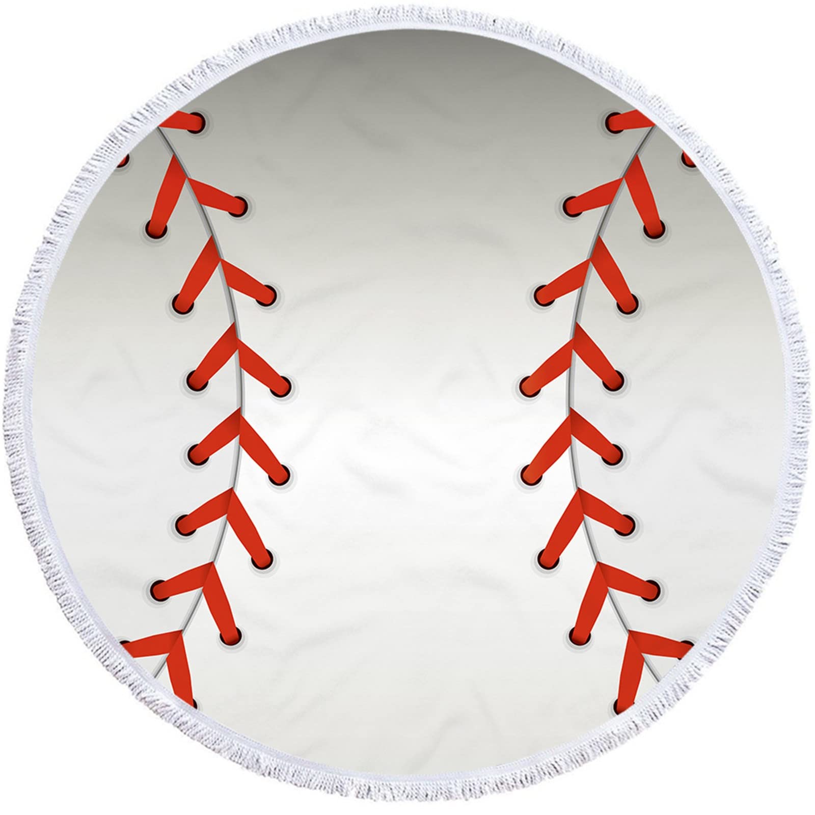 Round Softball Beach Towel - Ultra Light Blue Sandproof Bath Towel, Quick Dry Travel Blanket for Swimming Pool, Camping, Yoga, Fitness, Sports, Picnics, and Beach Outings with Inflatable Donut Accessories