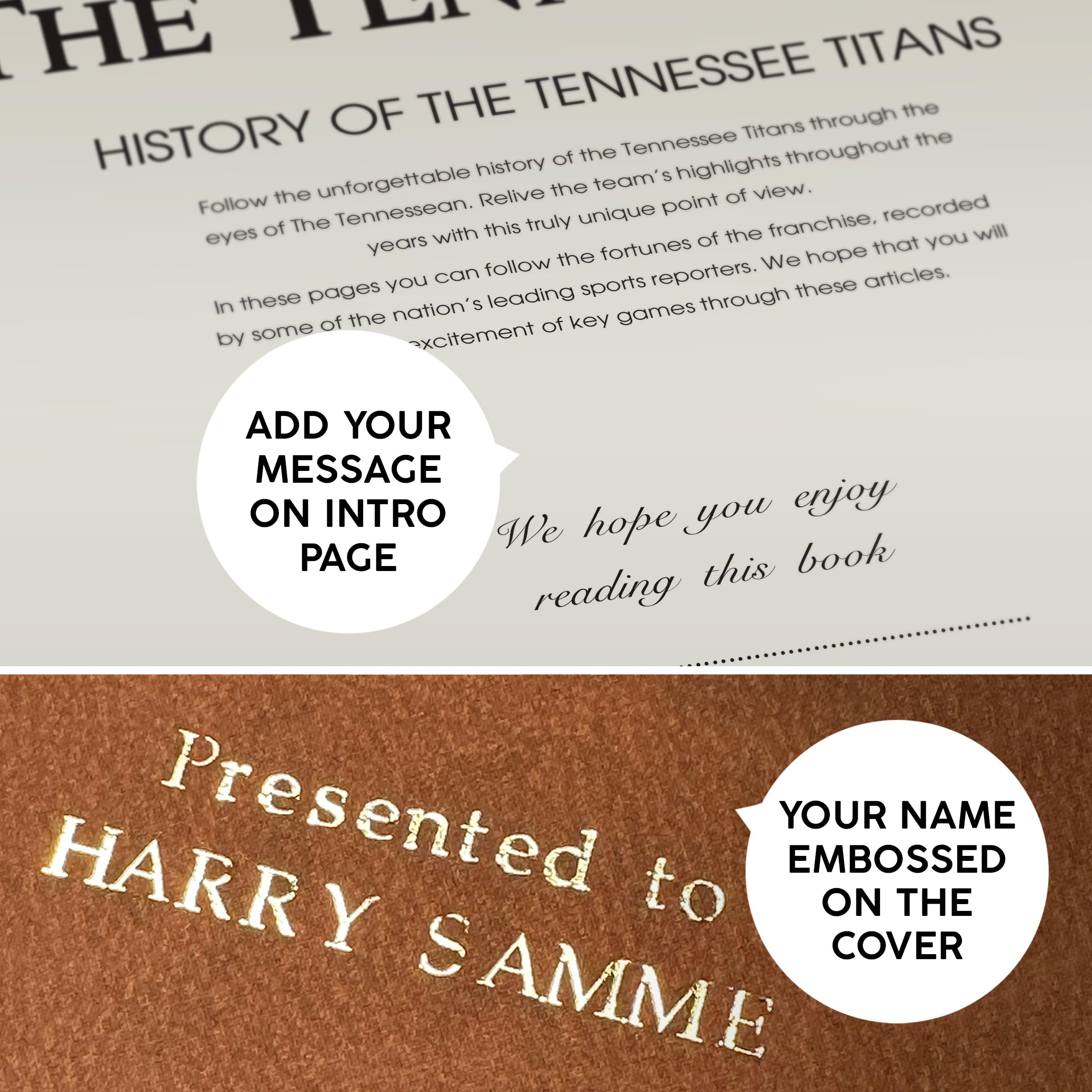 Personalized Football History Book - Custom Gold Foil Embossed Name - Unique Sports Fan Gift Idea - NFL Memorabilia with Newspaper Archive Coverage - Perfect for Father's Day, Birthday & Anniversary Gifts for Football Lovers
