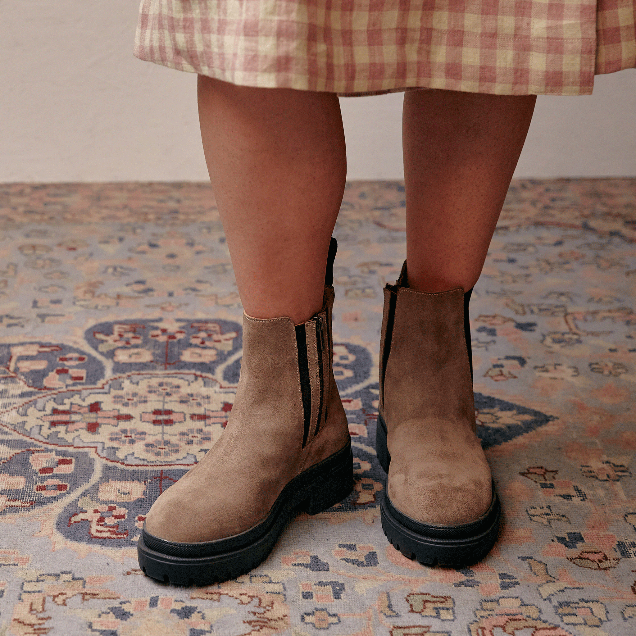 BROCKHALL Suede Boots in Taupe - Stylish & Comfortable Women's Ankle Boots for Fall & Winter Fashion
