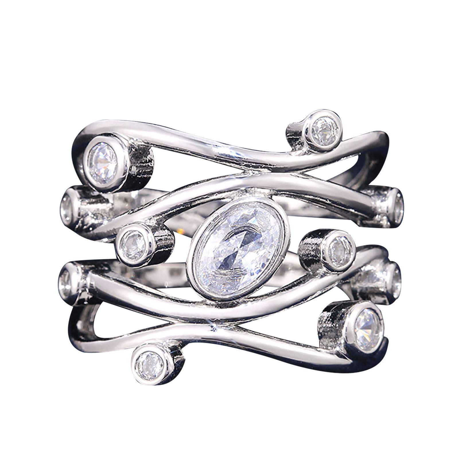 Elegant Copper Wedding Ring for Women Size 6-10 with White Gemstone - Perfect for Bridal Jewelry Sets, Engagement, Anniversary Gifts & Special Occasions