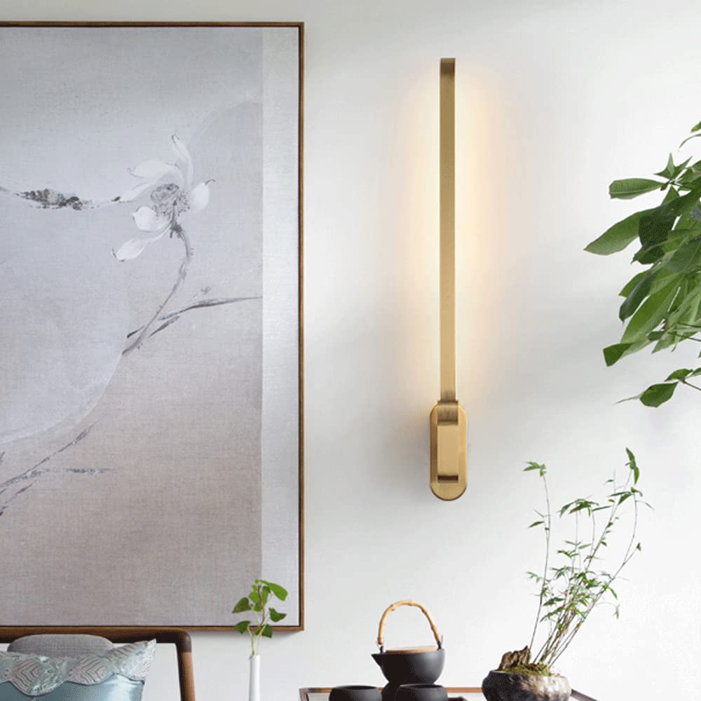Minimalist LED Vanity Wall Light Fixture - Modern Bedside Wall Lamp with All Copper Body, 5W Wall-Mounted Sconce for Living Room, Hallway & Bedroom - Perfect for Ambient Lighting and Home Decor