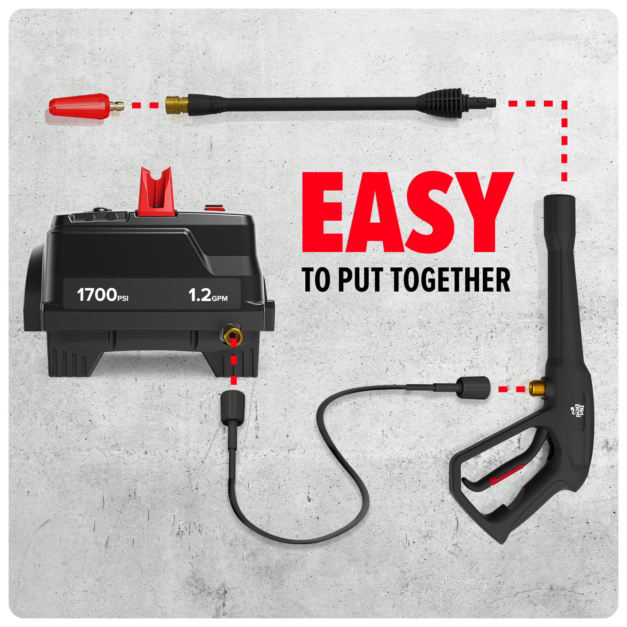 1700 PSI Electric Pressure Washer - High Power Pressure Cleaner for Home, Car, Deck & Patio Cleaning - Perfect for Driveways, Siding & Outdoor Surfaces