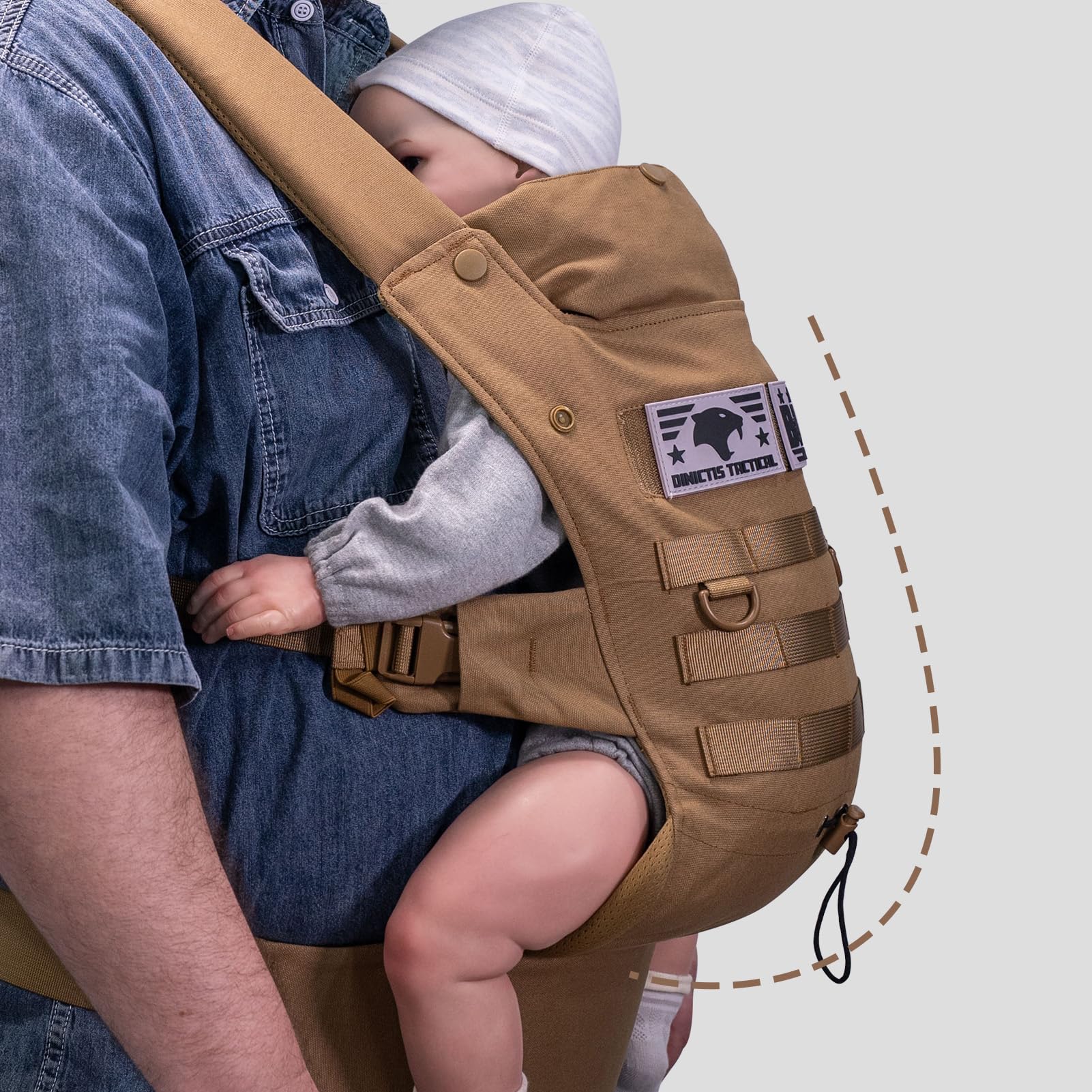Ergonomic Baby Carrier for Infants to Toddlers (8-33 lbs) - Lightweight Military-Grade Design with Lumbar Support for Parents - Coyote Brown - Perfect for Hiking, Travel and Everyday Parenting