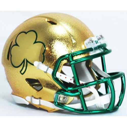 Notre Dame 2013 Shamrock Series Texas HYDROFX Riddell Speed Mini Football Helmet - Collectible Sports Memorabilia for Fans & Display