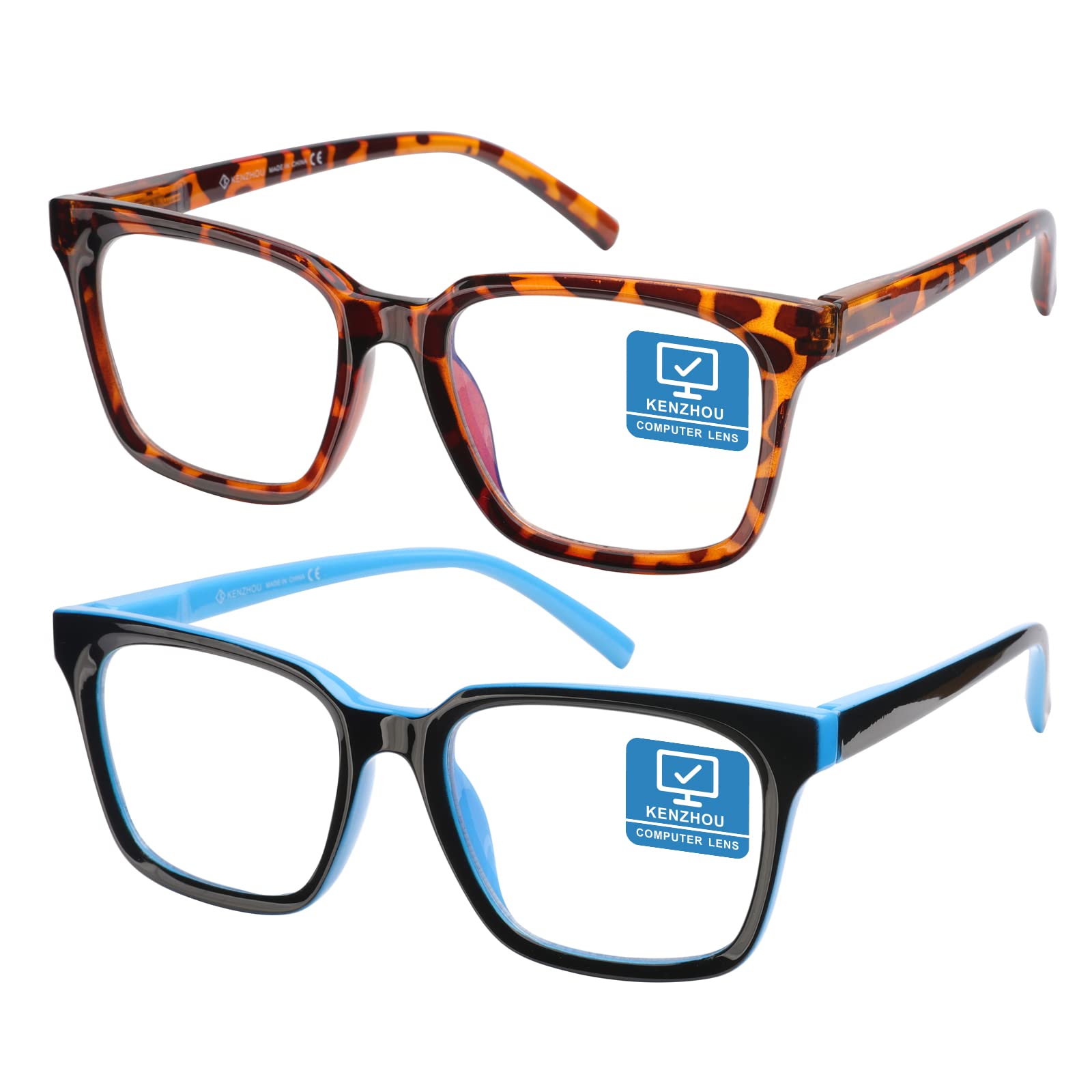 Blue Light Blocking Glasses for Computer & Gaming - Reduce Eye Strain & Fatigue - Anti Glare Reading Glasses for Men & Women - Perfect for Office, Gaming & Screen Time