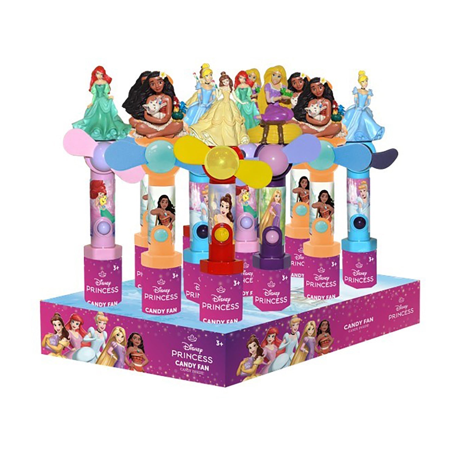 CandyRific Princess Fan - 12 Count Box | Perfect for Birthday Parties, Baby Showers & Princess Themed Events
