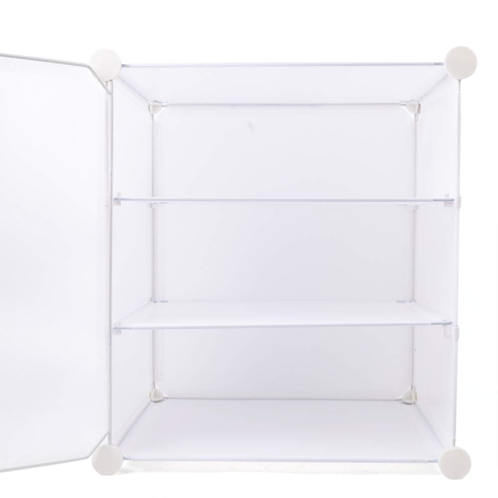 LOYALHEARTDY Plastic Shoe Storage Cabinet with Clear Doors - Stackable Shoe Organizer Holds 72 Pairs, White - Perfect for Closet, Bedroom & Entryway Organization