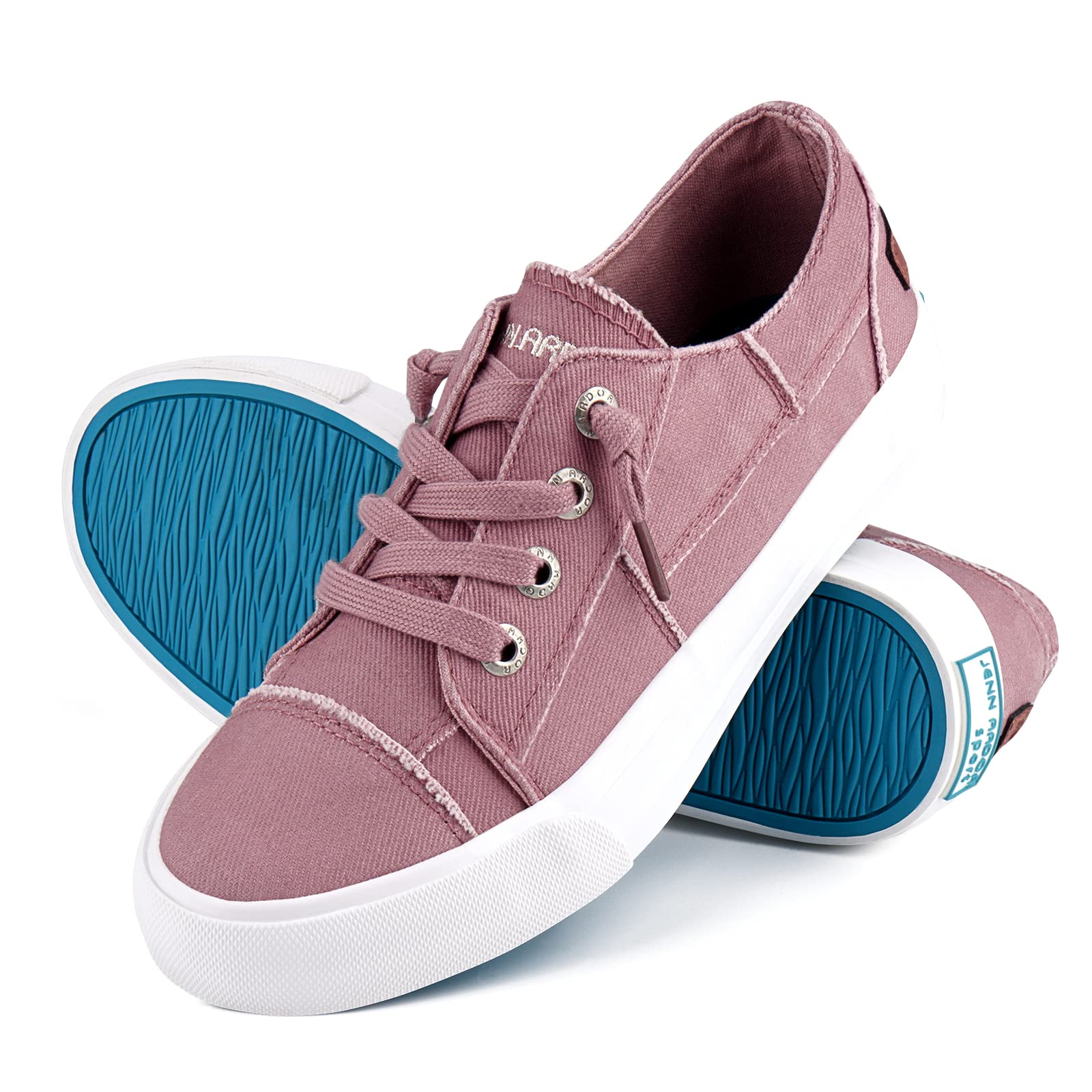 JENN ARDOR Women's Slip On Canvas Sneakers - Low Top Comfortable Walking Shoes for Casual Outfits & Everyday Wear