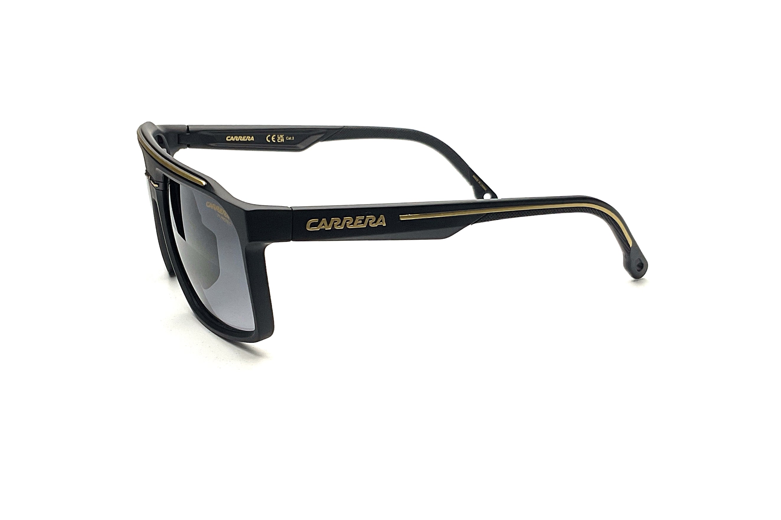 Carrera C Sport 04 Matte Black Gold Sunglasses - Polarized UV Protection for Men & Women - Perfect for Driving, Running, and Outdoor Activities
