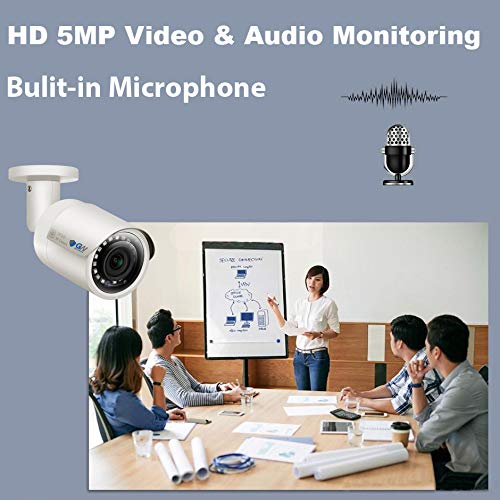 GW Security 8 Channel 4K NVR 5MP POE Audio & Video Surveillance System with 8 Weatherproof Bullet Cameras - AI Human & Vehicle Detection, Built-in Microphone, Pre-Installed 2TB HDD | Ideal for Home Security, Business Monitoring & Outdoor Surveillance