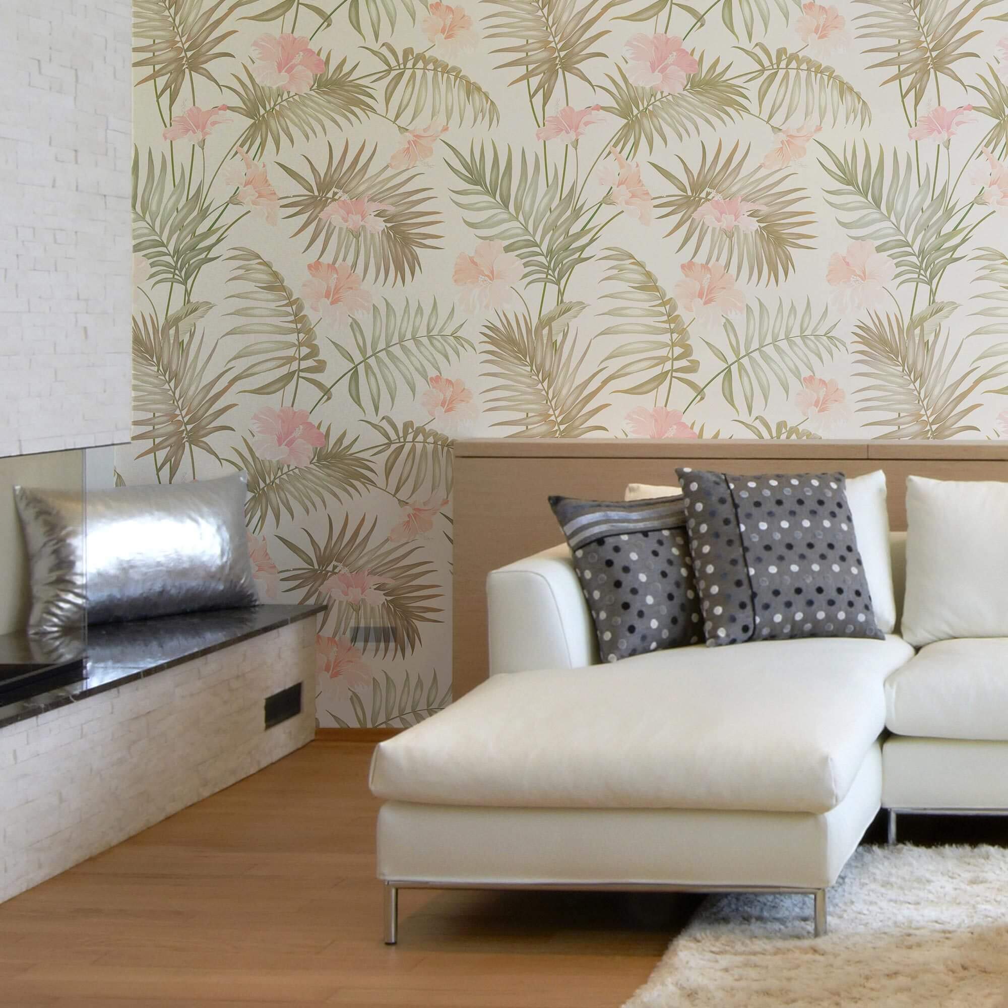 Natural Botanical Floral Peel and Stick Removable Wallpaper 3803 - Self-Adhesive Wall Decor for Bedroom, Living Room & Office