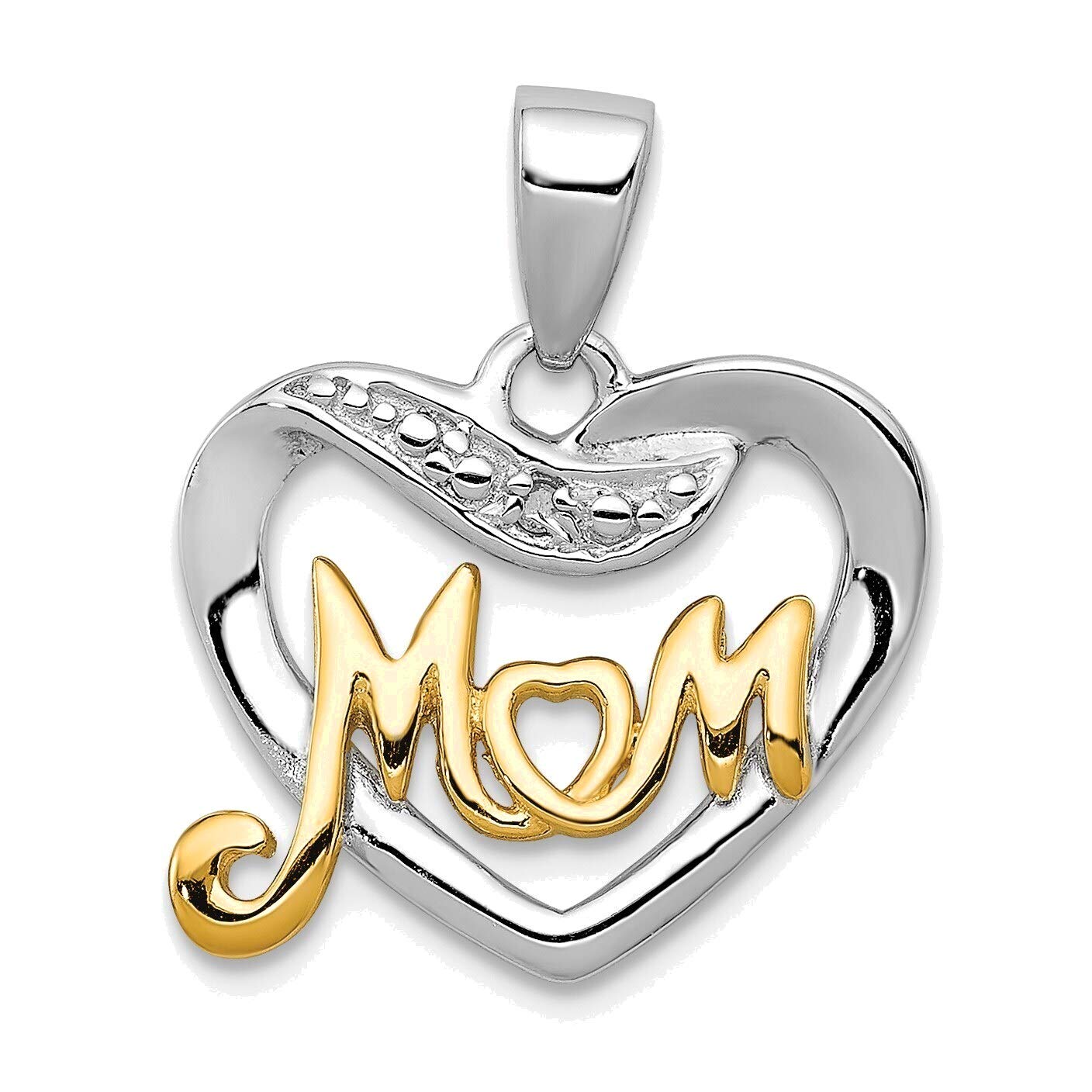 Sterling Silver Diamond Mom Pendant - Perfect Gift for Mother's Day