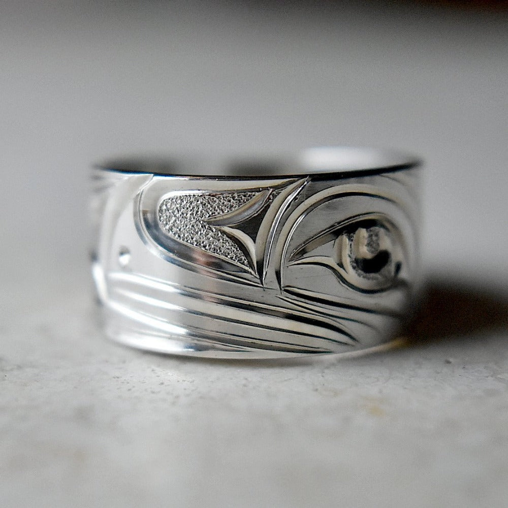 Flat & Tapered Totem Ring by Joe Descoteaux - Handcrafted Silver Stackable Ring for Women, Boho Jewelry - Perfect for Everyday Wear, Layering & Spiritual Style