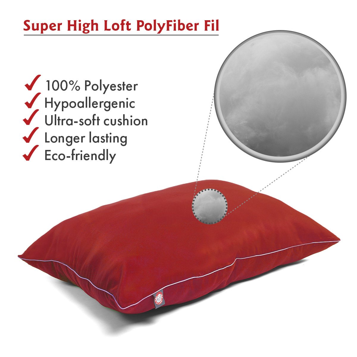 Majestic Pet Large Washable Dog Bed - Non-Slip Orthopedic Crate Mat for Medium & Large Breeds (46x35 Inch) - Red Plush Kennel Bed for Sleeping, Lounging & Travel - Perfect for Dogs Up to 100 lbs - Durable Pet Bed for Home, Office & Car Use