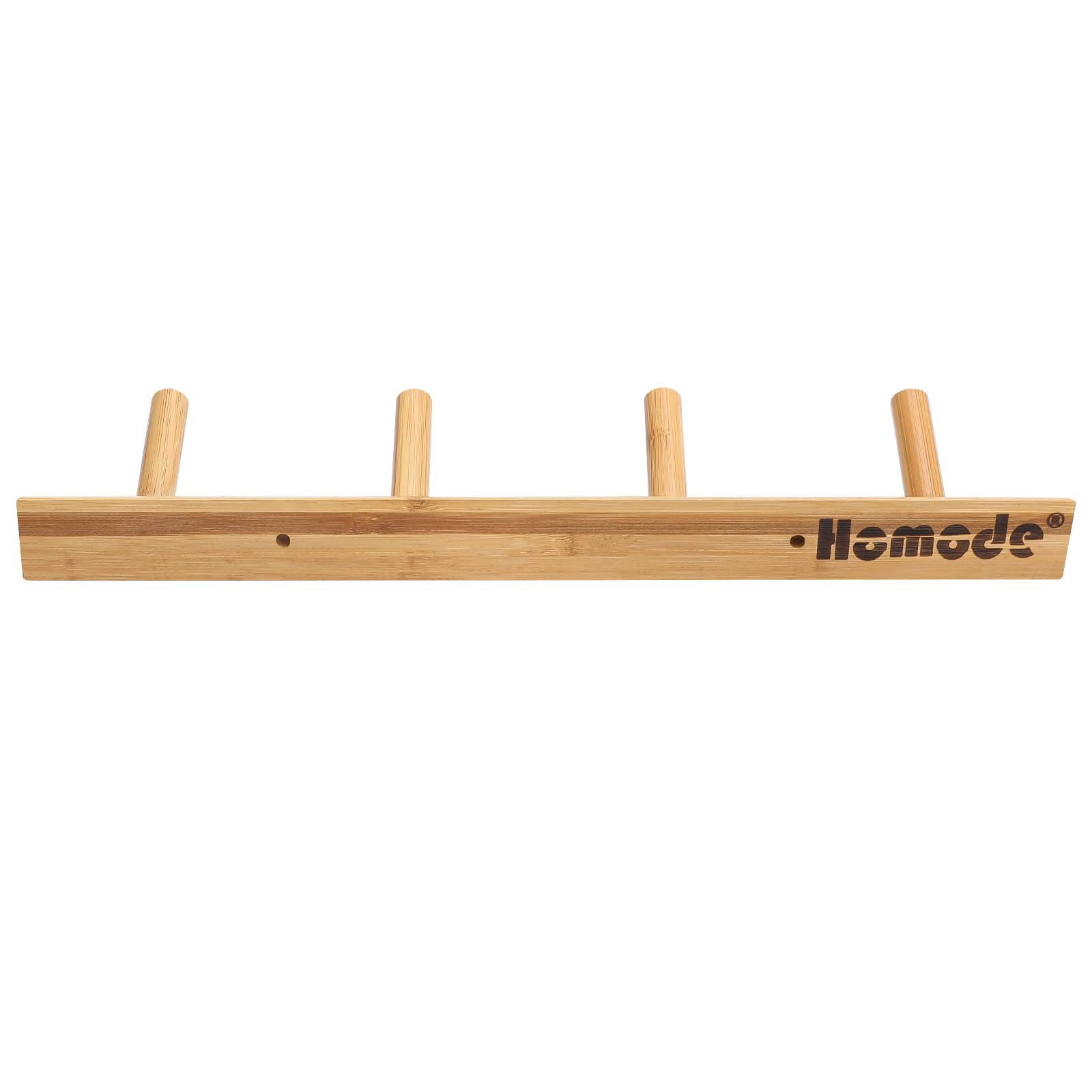 Modern Bamboo Coat Hooks - Wall Mounted Entryway Organizer with 4 Hanging Pegs for Jackets, Hats & Towels - Natural Wooden Hanger for Bathroom, Kitchen & Hallway Decor