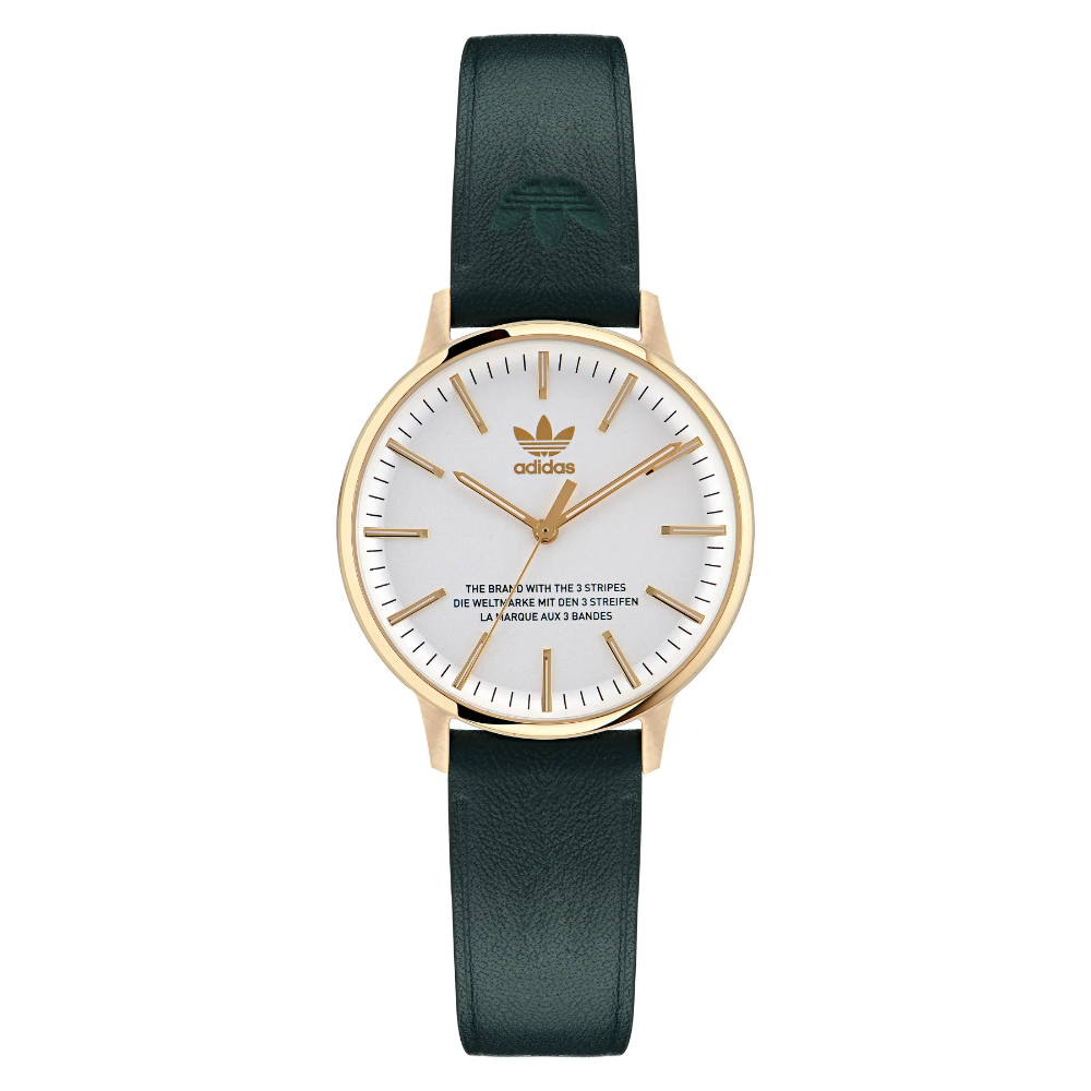 Adidas Women's Watch with White Dial & Green Leather Strap - AOSY22576 - Perfect for Casual Wear, Sports & Everyday Fashion