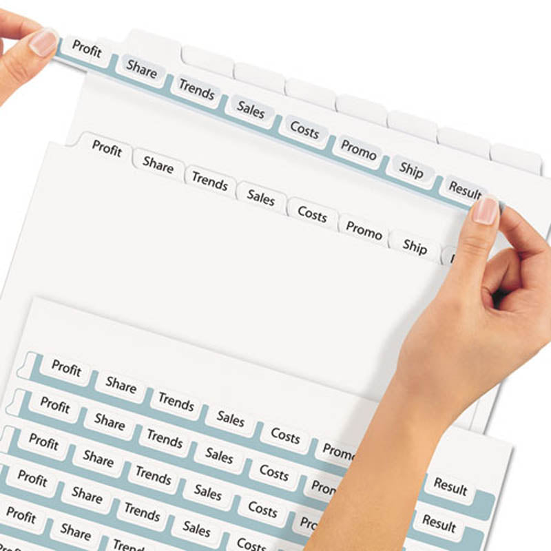 Clear Index Maker Label Punched Dividers - 8 Tab Letter Size White for Office, School, and Home Organization - Perfect for Filing, Binders, and Document Sorting