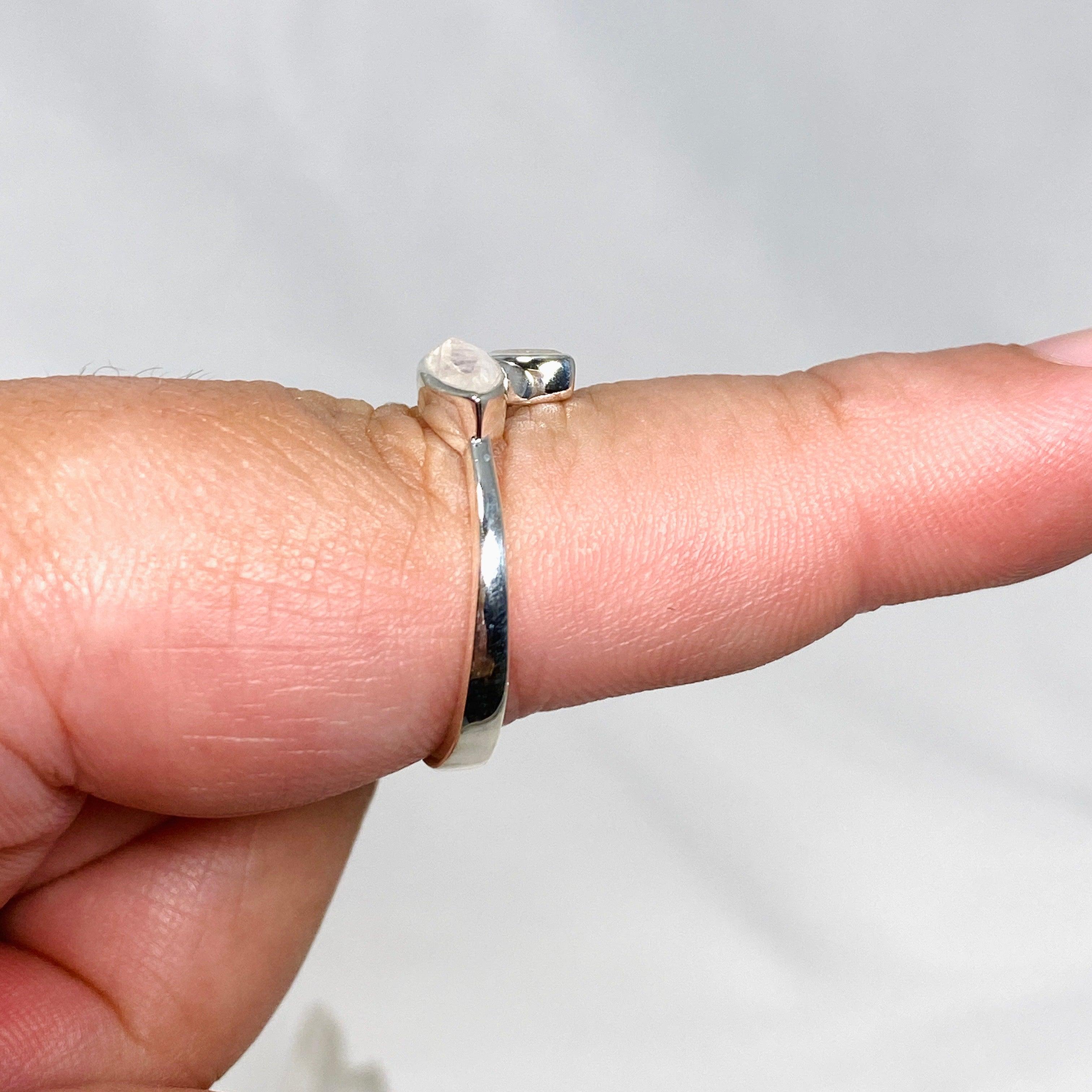 Moonstone Faceted Marquise Multistone Leaf Ring R3735 - Elegant Bohemian Jewelry for Women, Perfect for Weddings, Parties & Everyday Wear