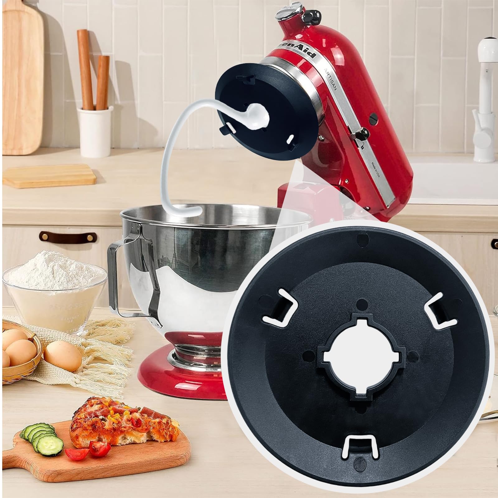 KitchenAid Stand Mixer Dough Hook Shield - Compatible with C-Type Dough Hooks | Dough Mixing Accessory for Baking Bread, Pizza & Pastry Dough