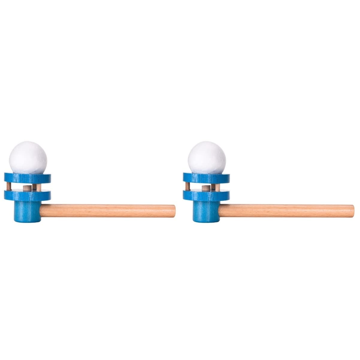 Toyvian Classic Wooden Pipe Ball Game Set - 2PCS Kids Balance Blowing Ball Toys, Floating Blow Pipe STEM Learning Game for Children | Indoor Party, Classroom & Family Fun Activities
