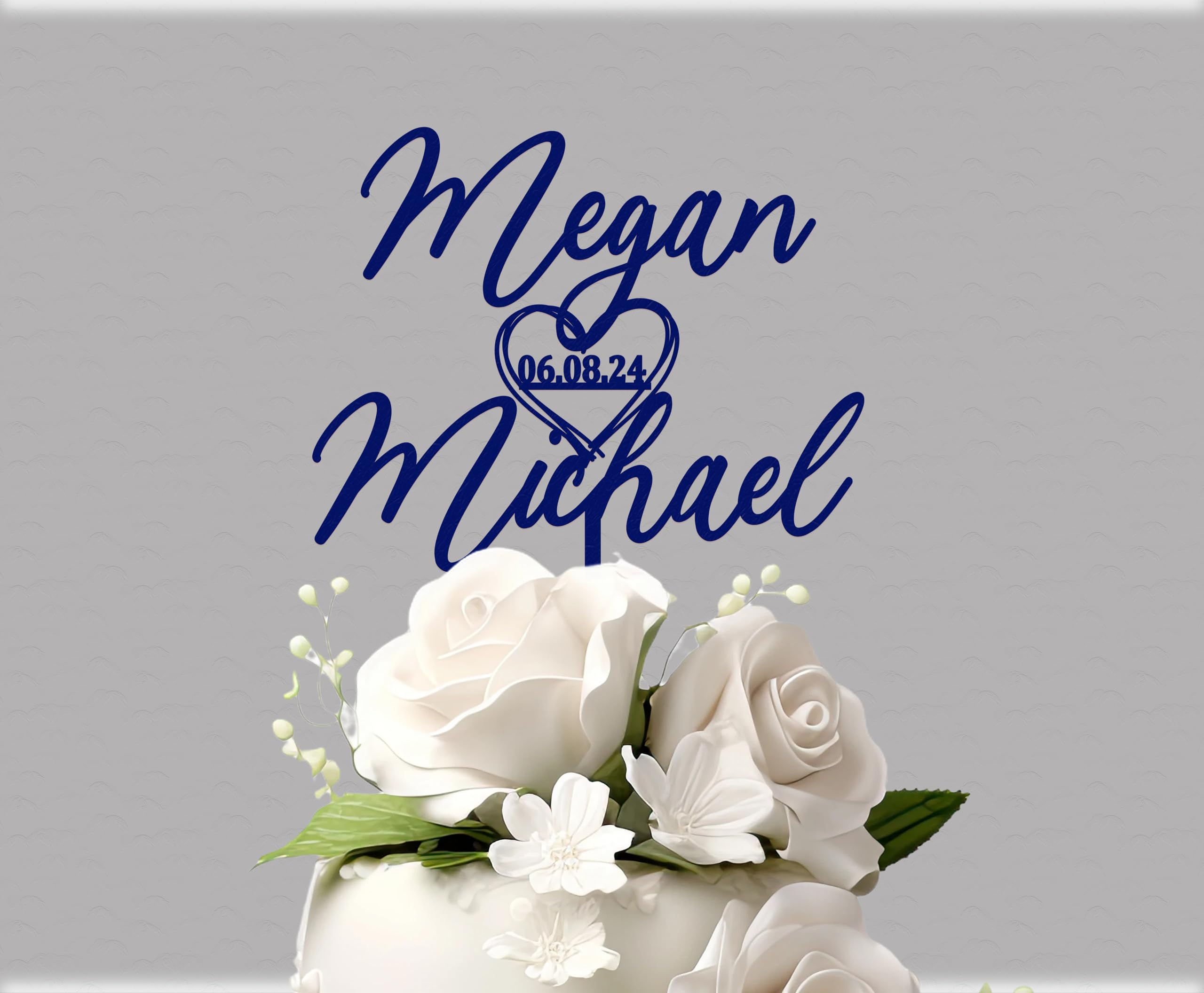 Custom Mr. & Mrs. Wedding Cake Topper - Personalized Heart-Shaped Bride & Groom Cake Decor - Perfect for Wedding Cakes, Anniversary Celebrations & Romantic Events