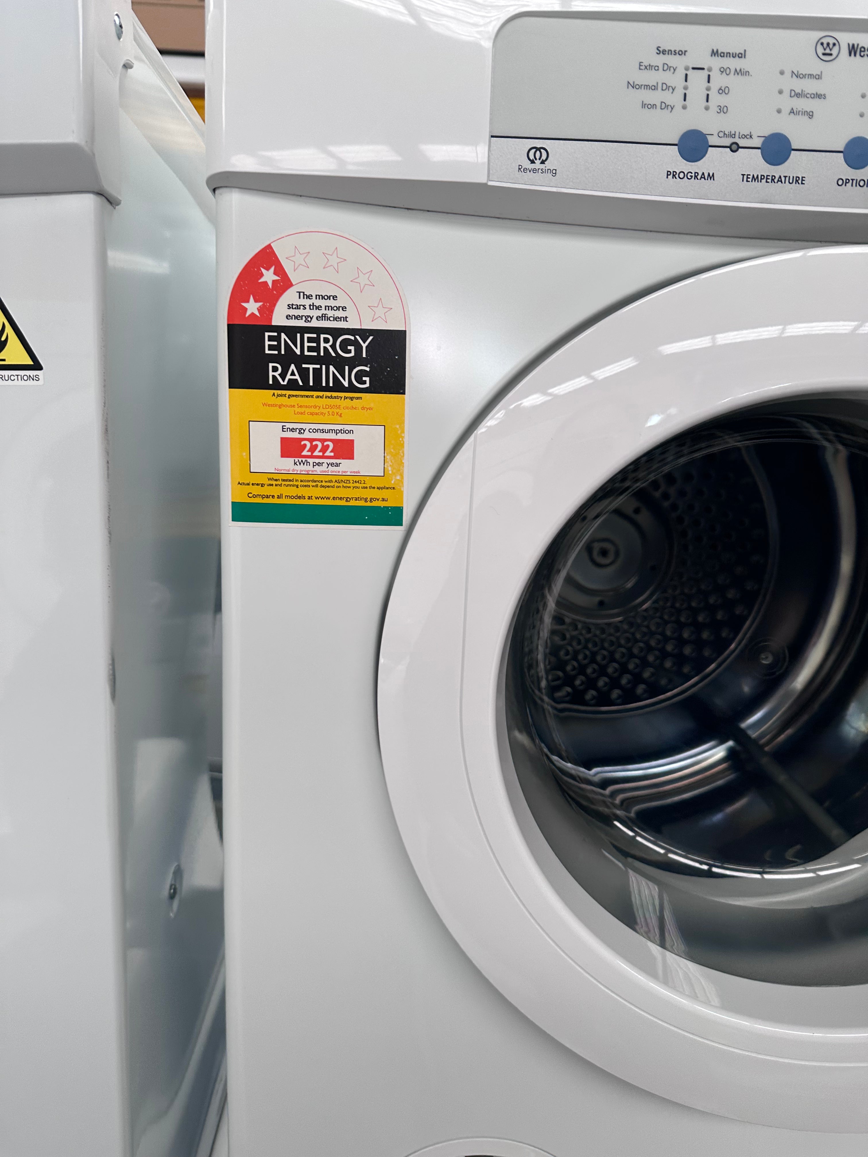 Westinghouse 5kg AutoSensing Dryer - Energy Efficient Refurbished Laundry Machine for Home & Apartment Use | Perfect for Small Spaces & Eco-Friendly Drying